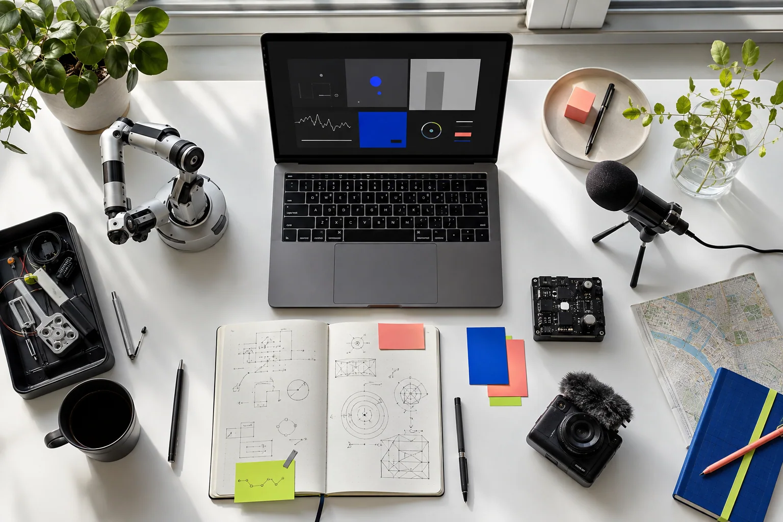 Dadgogo workspace connecting AI, embodied technology, personal ideas and independent projects